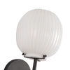 Cherise 7-in Matte Black/Glossy Ribbed Opal Glass Socket Wall/Vanity Light