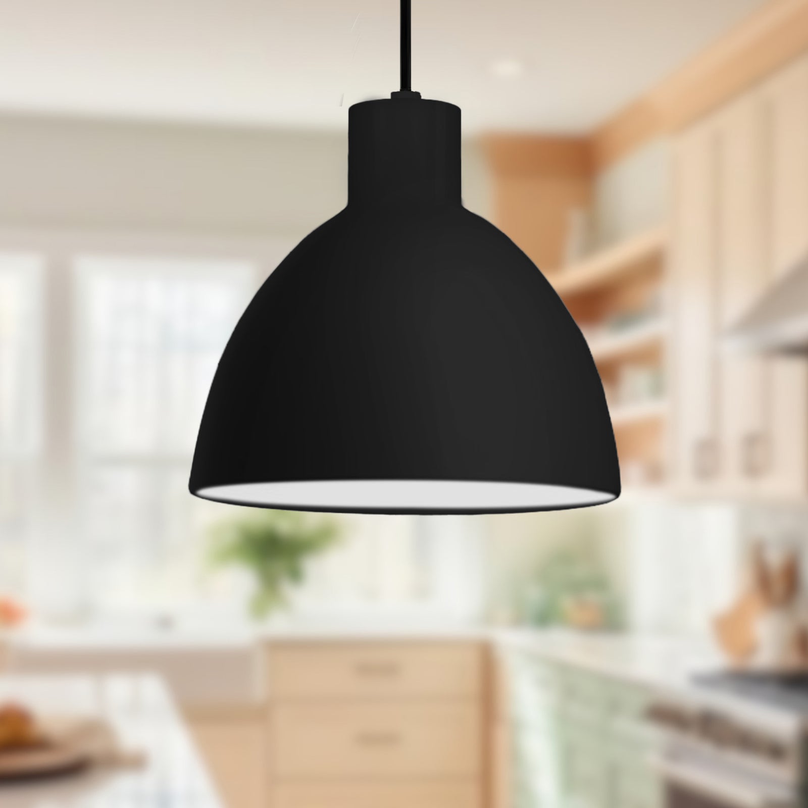 Chroma 9-in Black LED Pendant