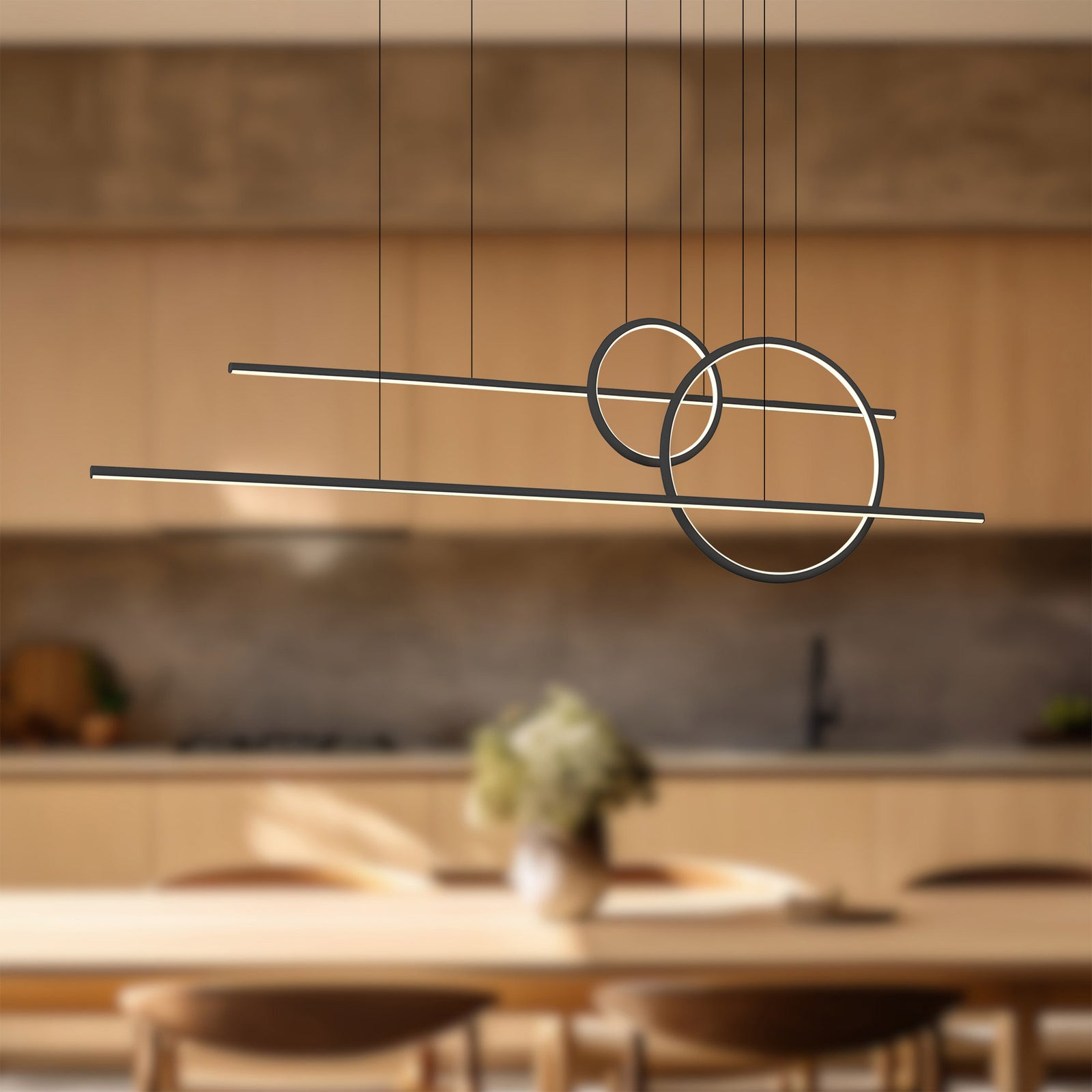 Chute Calypso 56-in Black LED Multi Pendant