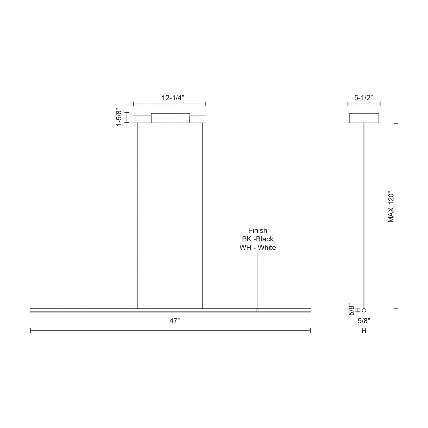 Chute 47-in Black LED Linear Pendant
