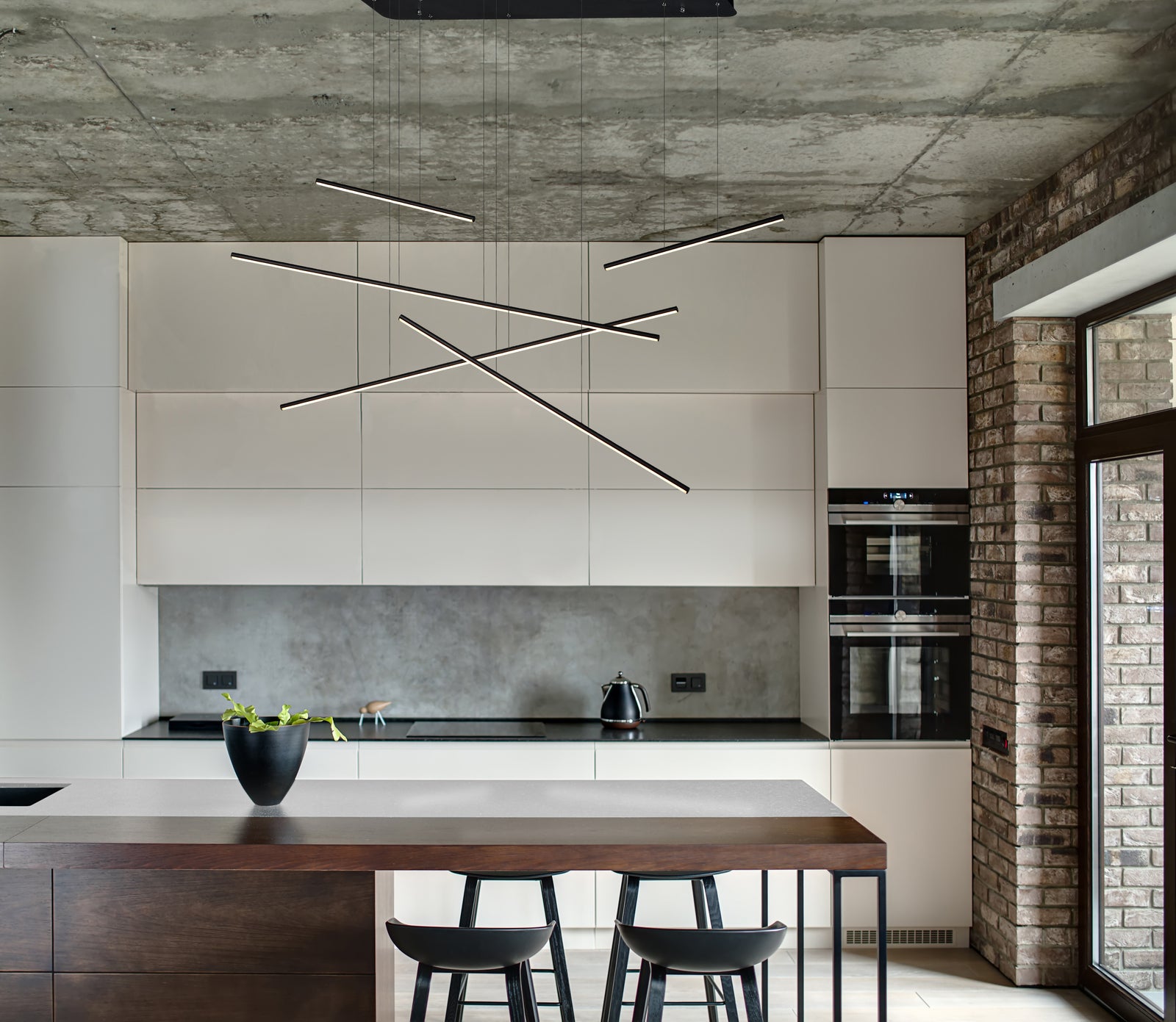 Chute Motion 60-in Black LED Multi Pendant