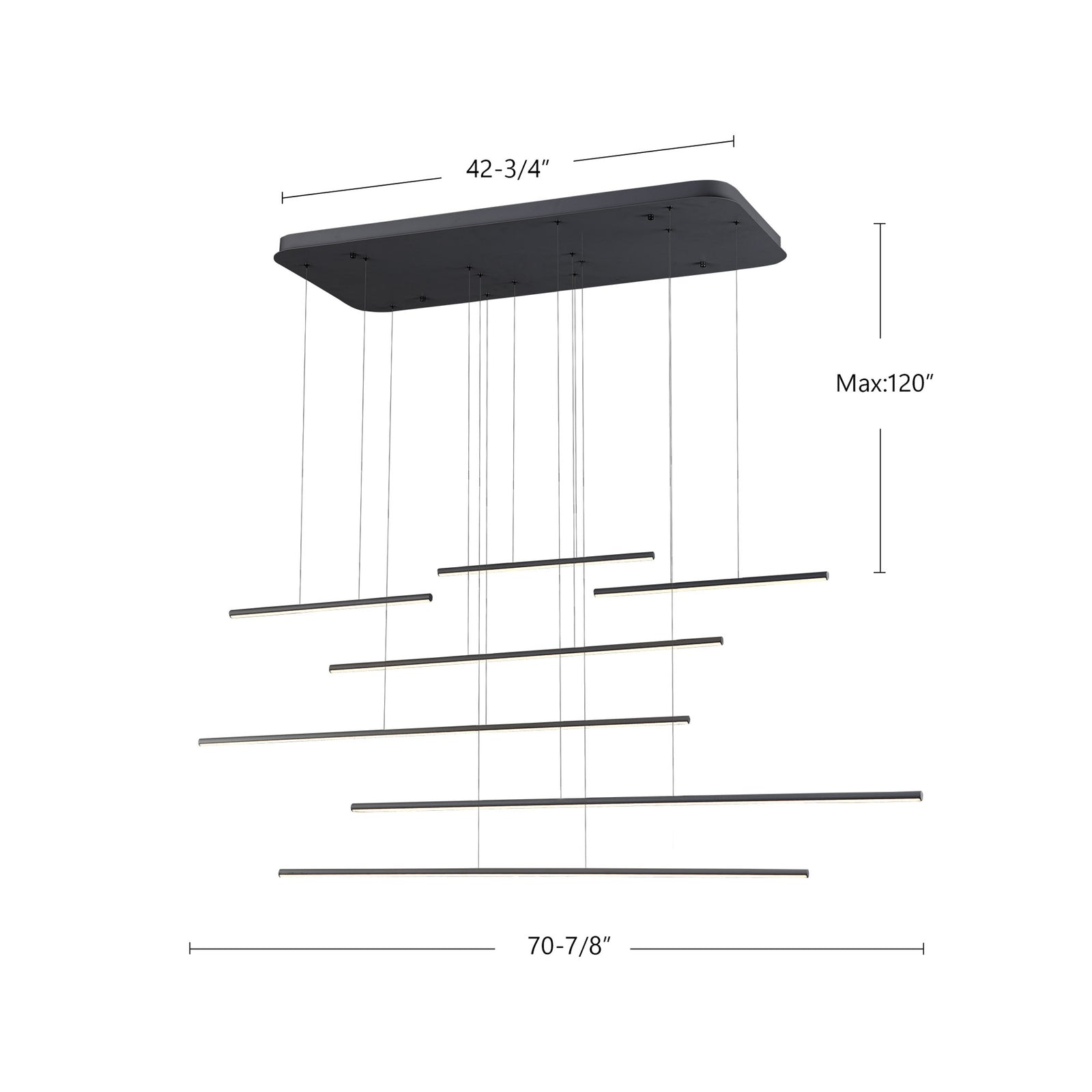 Chute Motion 70-in White LED Multi Pendant