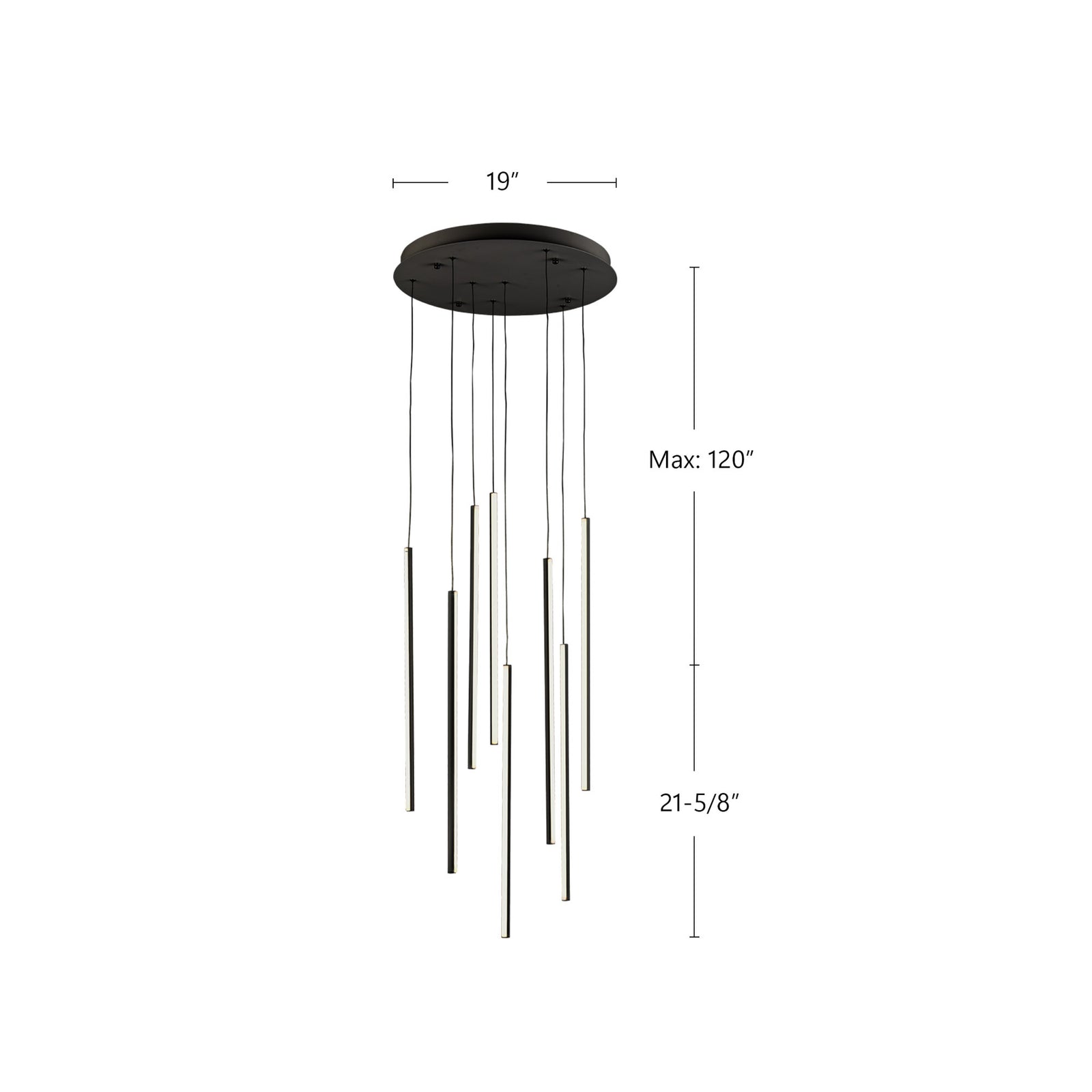 Chute 19-in Black LED Multi Pendant