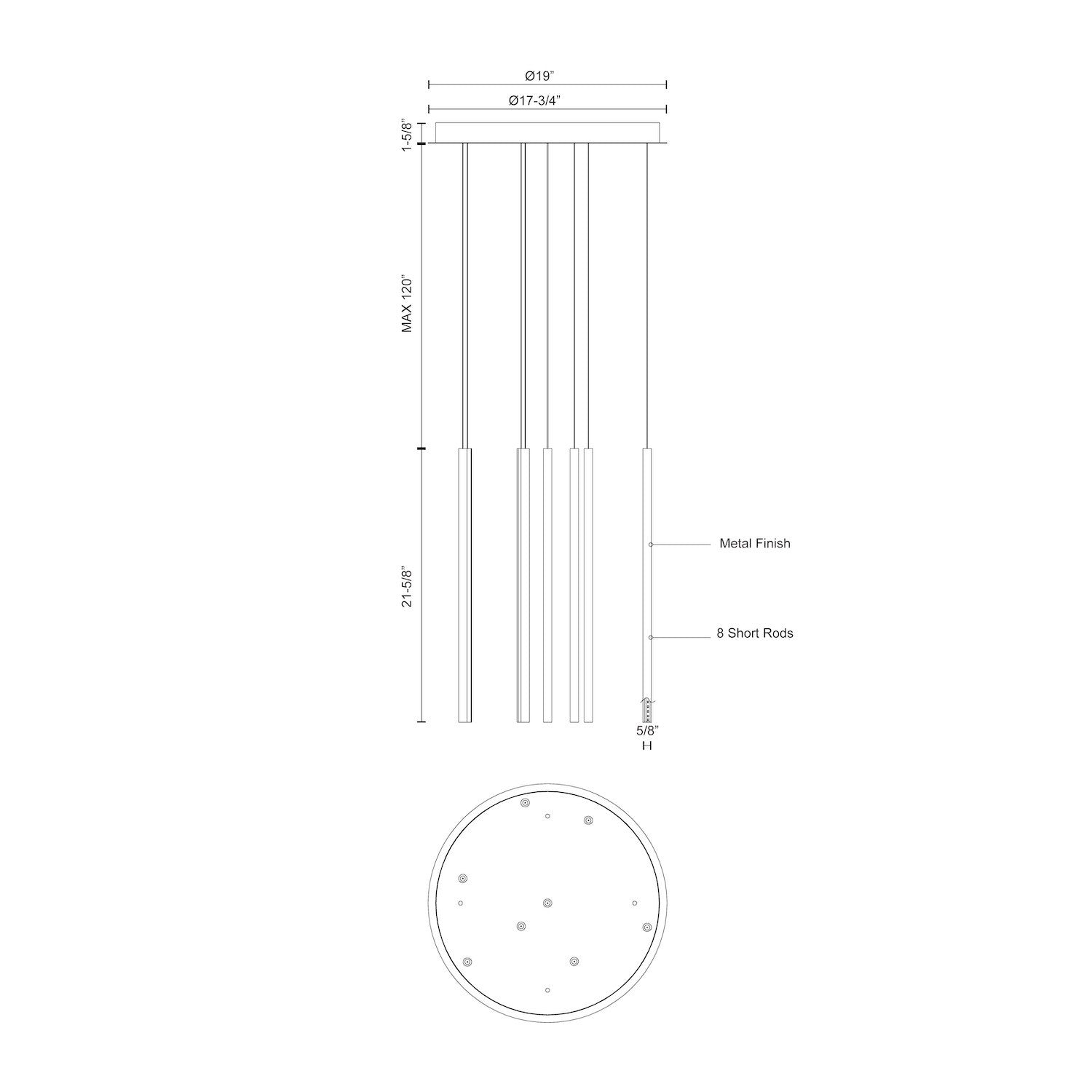 Chute 19-in Black LED Multi Pendant