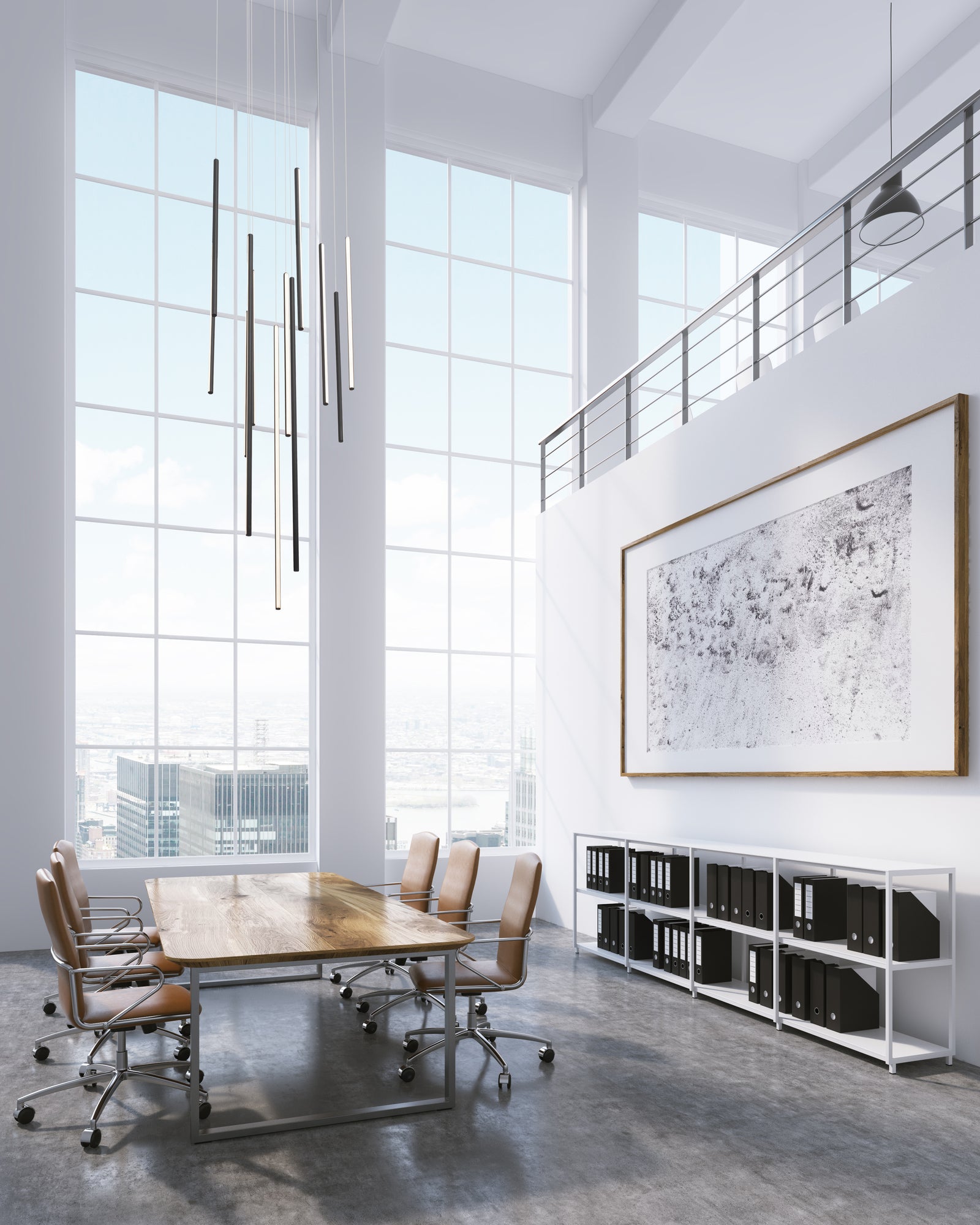 Chute 24-in Black LED Multi Pendant