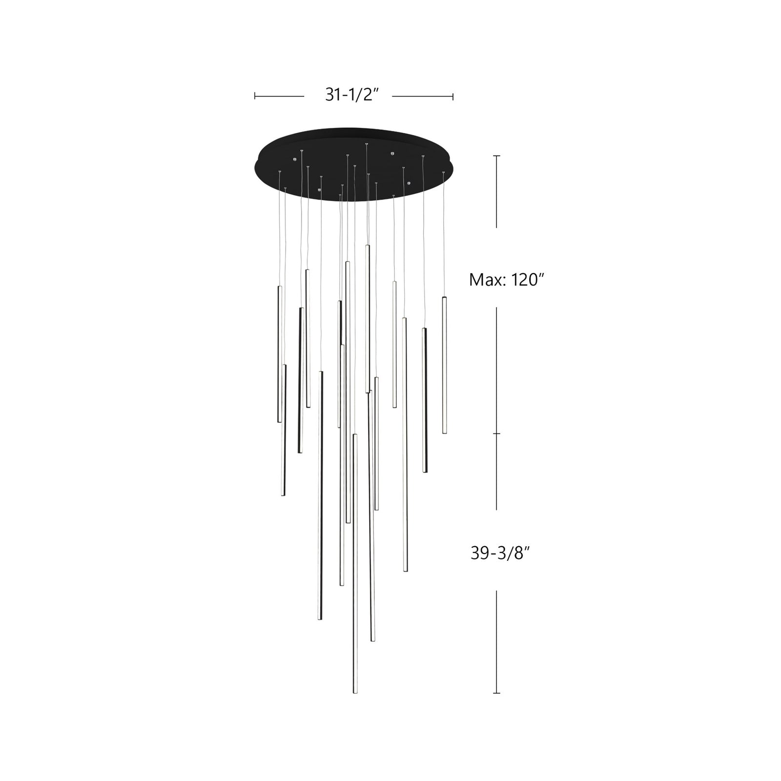 Chute 31-in White LED Multi Pendant