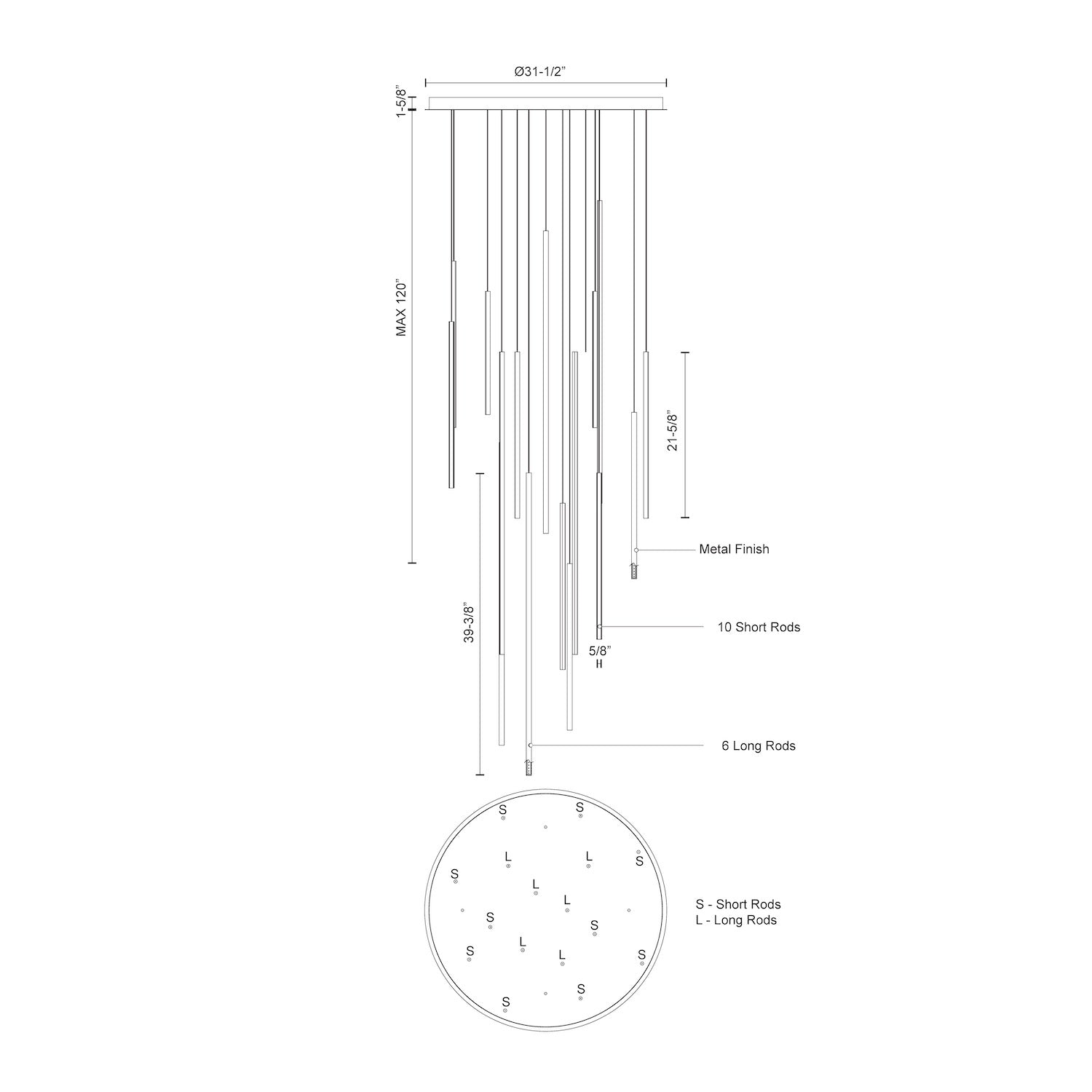 Chute 31-in White LED Multi Pendant