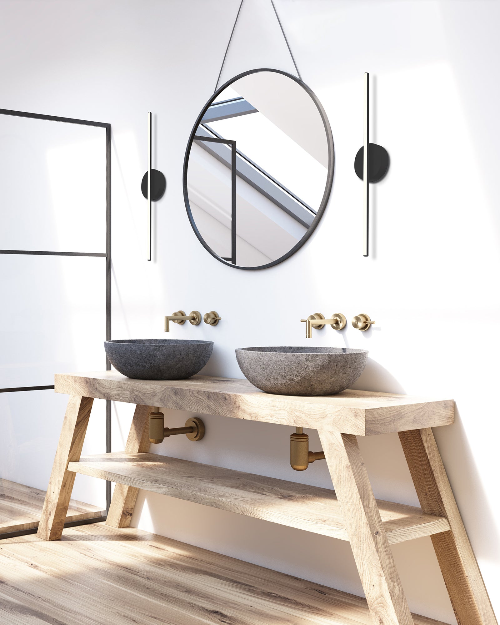 Chute 35-in Black LED Wall Sconce