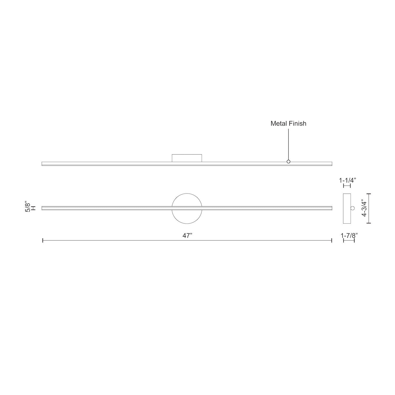 Chute 47-in Black LED Wall Sconce