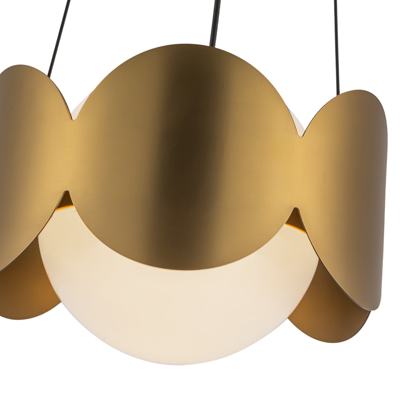 Ciel 10-in Brushed Gold/Opal Glass Socket Chandelier