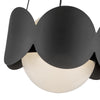Ciel 10-in Black/Opal Glass Socket Chandelier