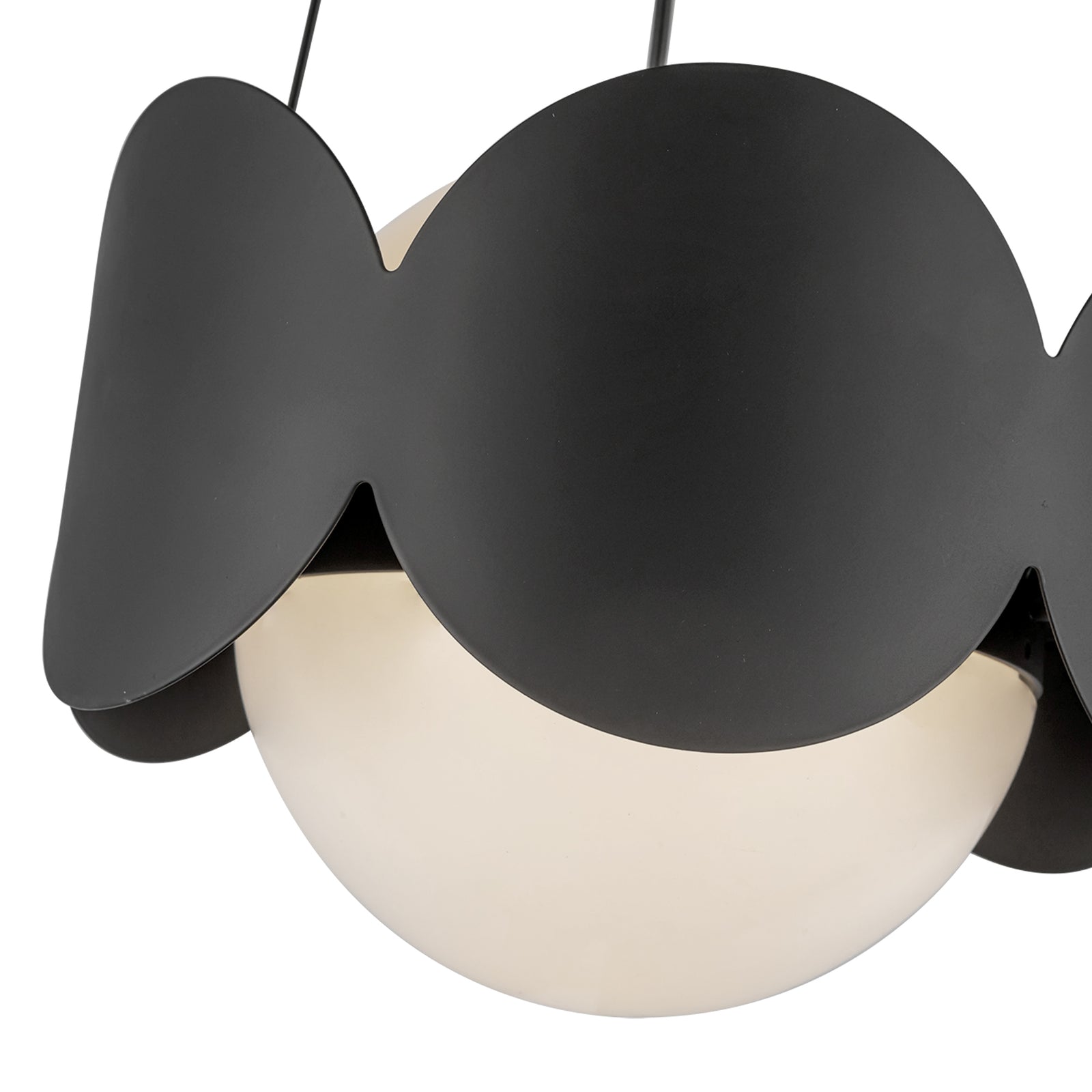 Ciel 10-in Black/Opal Glass Socket Chandelier