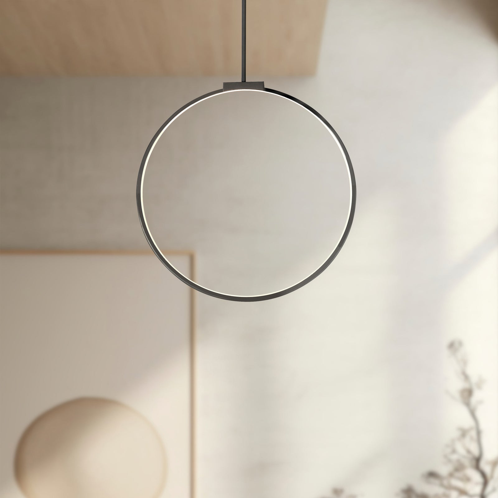 Cirque 24-in Black LED Pendant