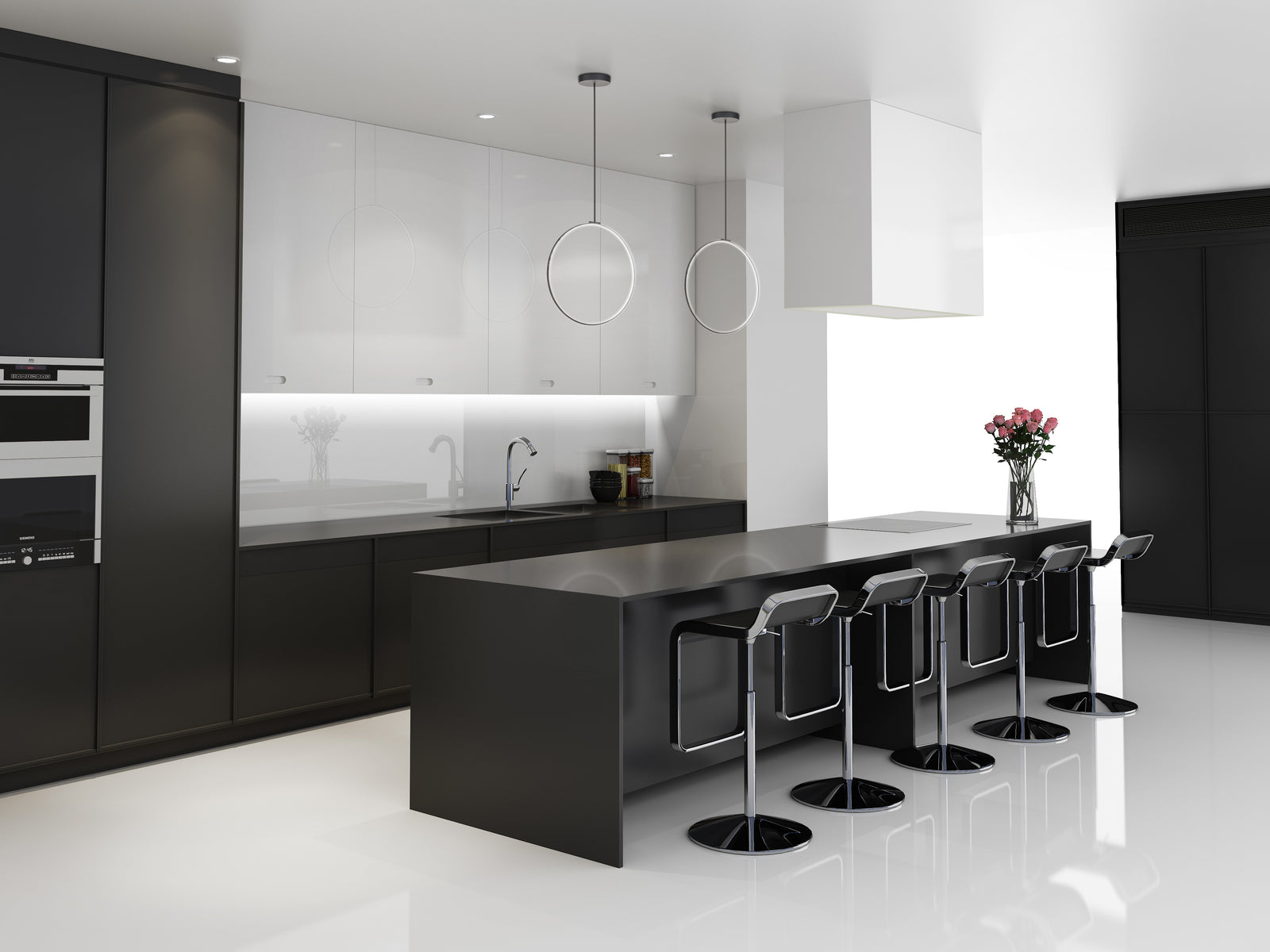 Cirque 24-in Black LED Pendant