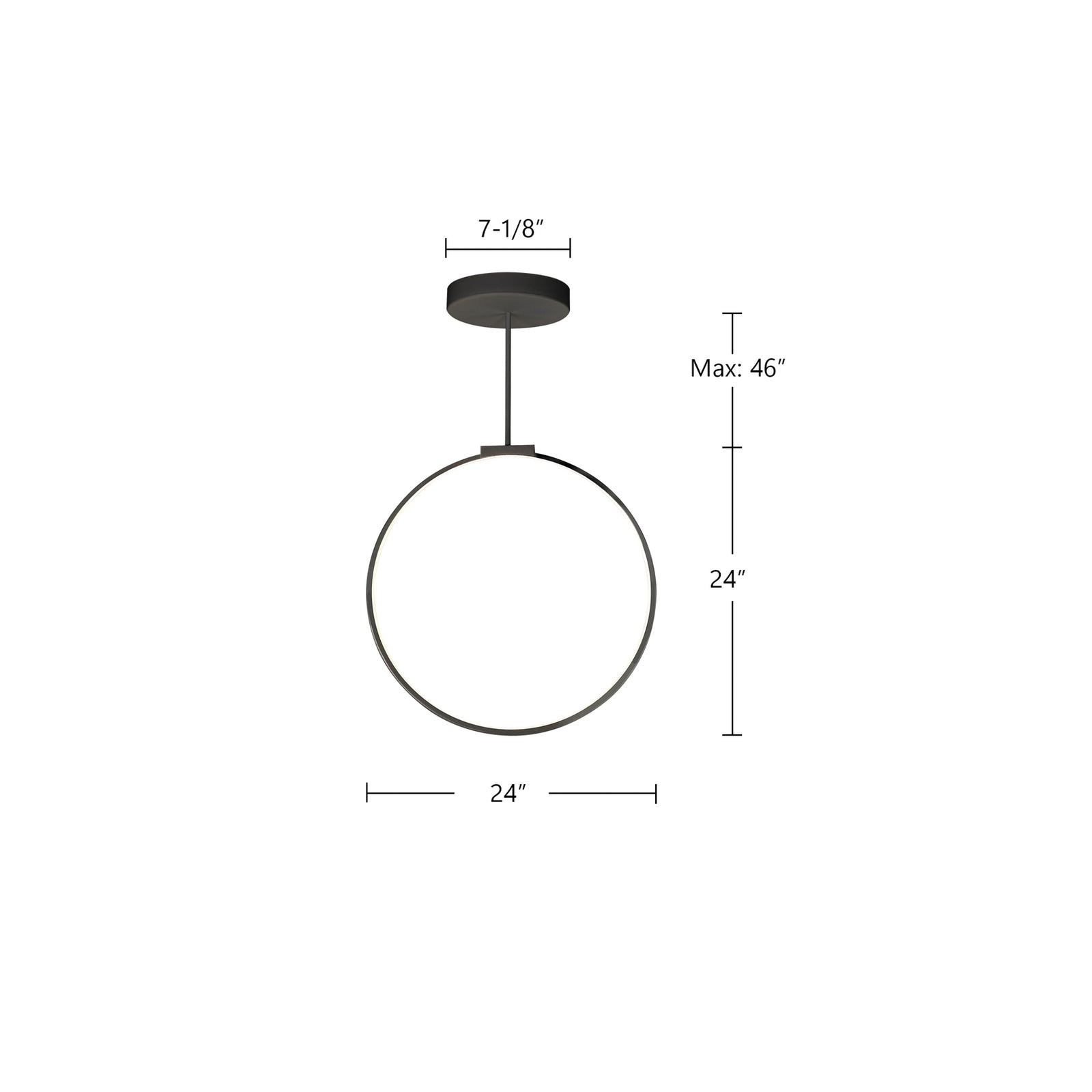 Cirque 24-in Black LED Pendant