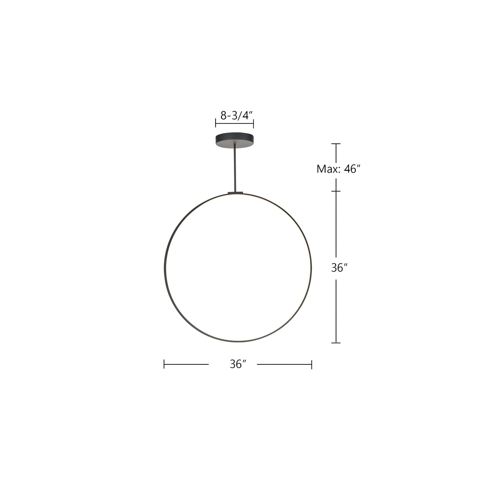 Cirque 36-in Black LED Pendant