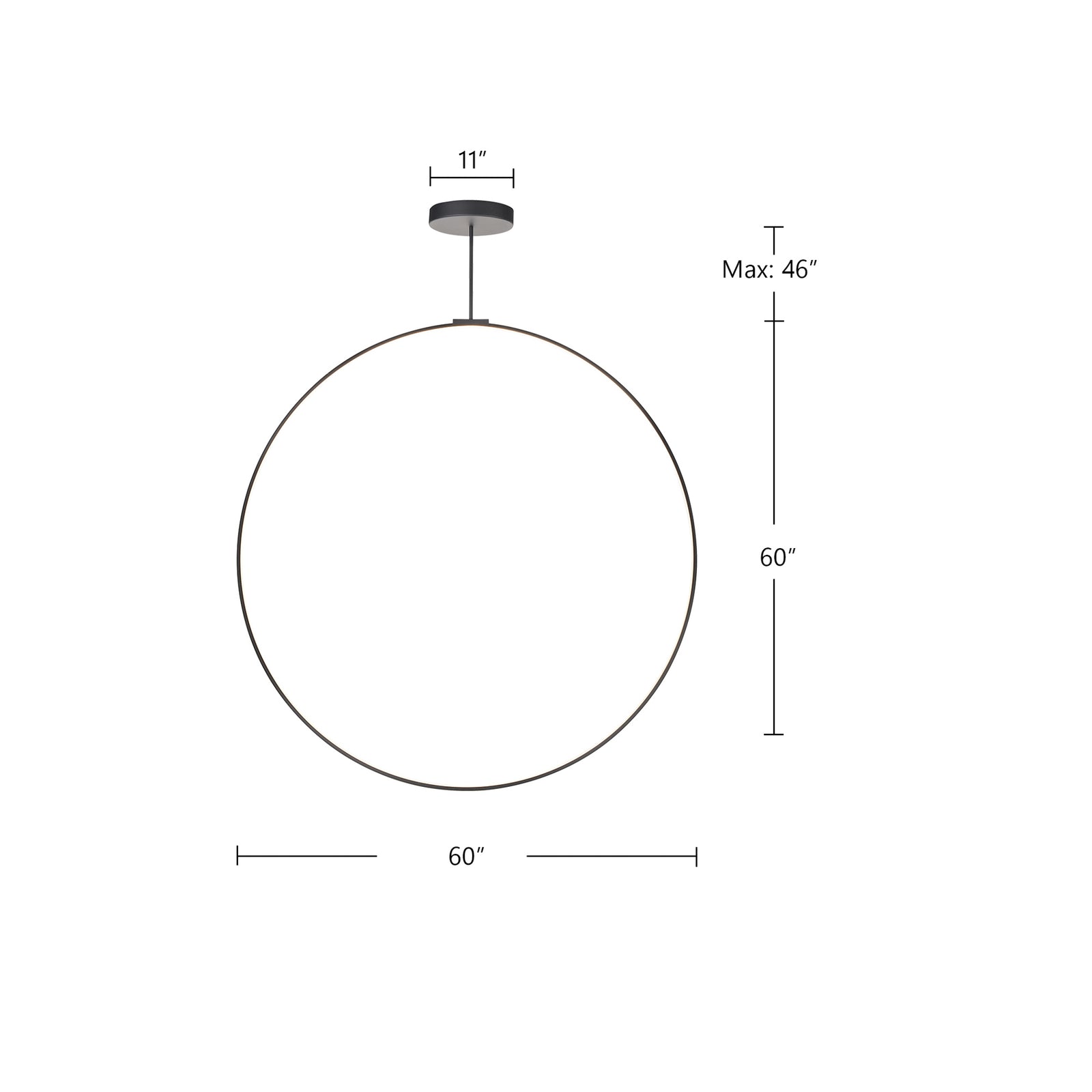 Cirque 60-in Brushed Nickel LED Pendant