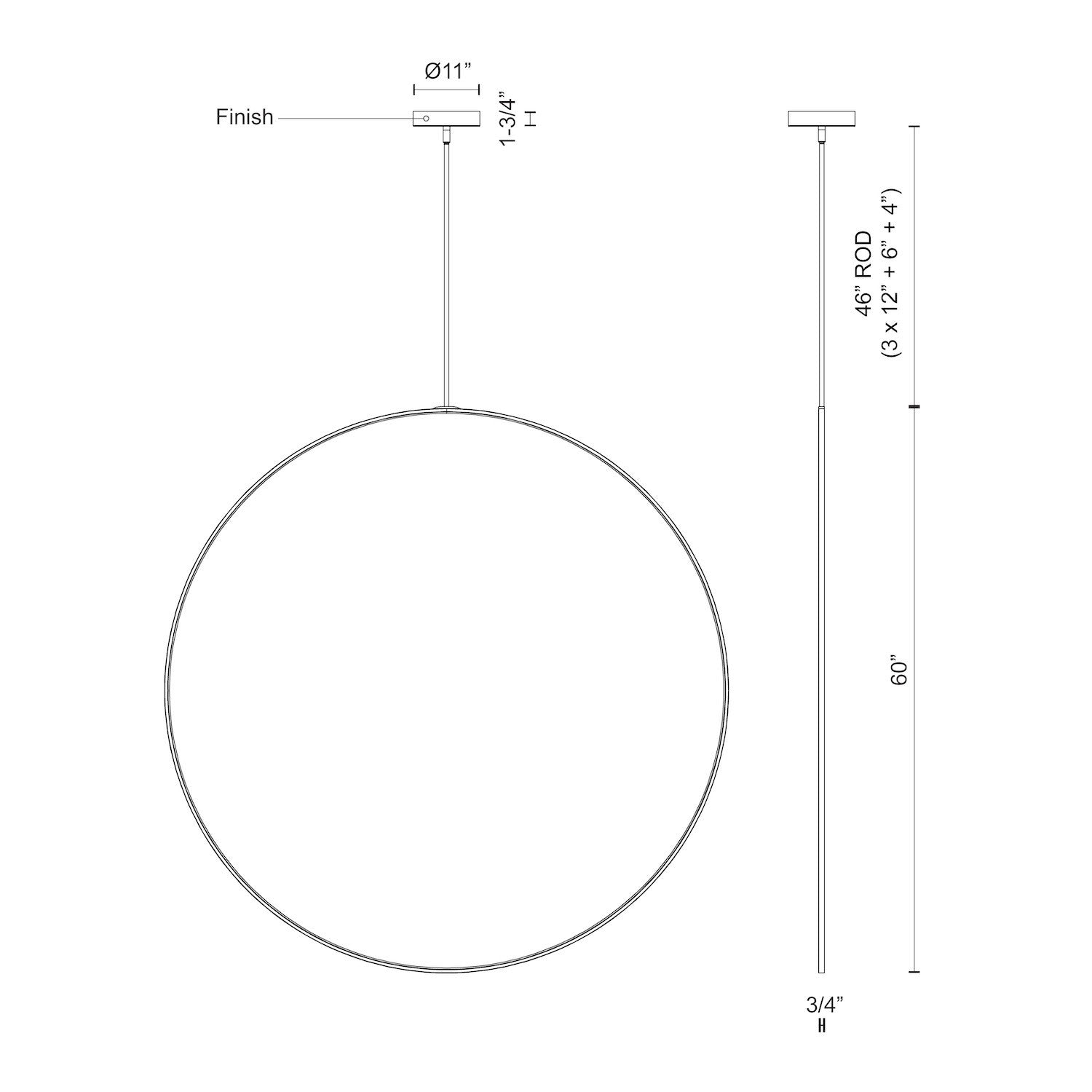 Cirque 60-in Brushed Nickel LED Pendant