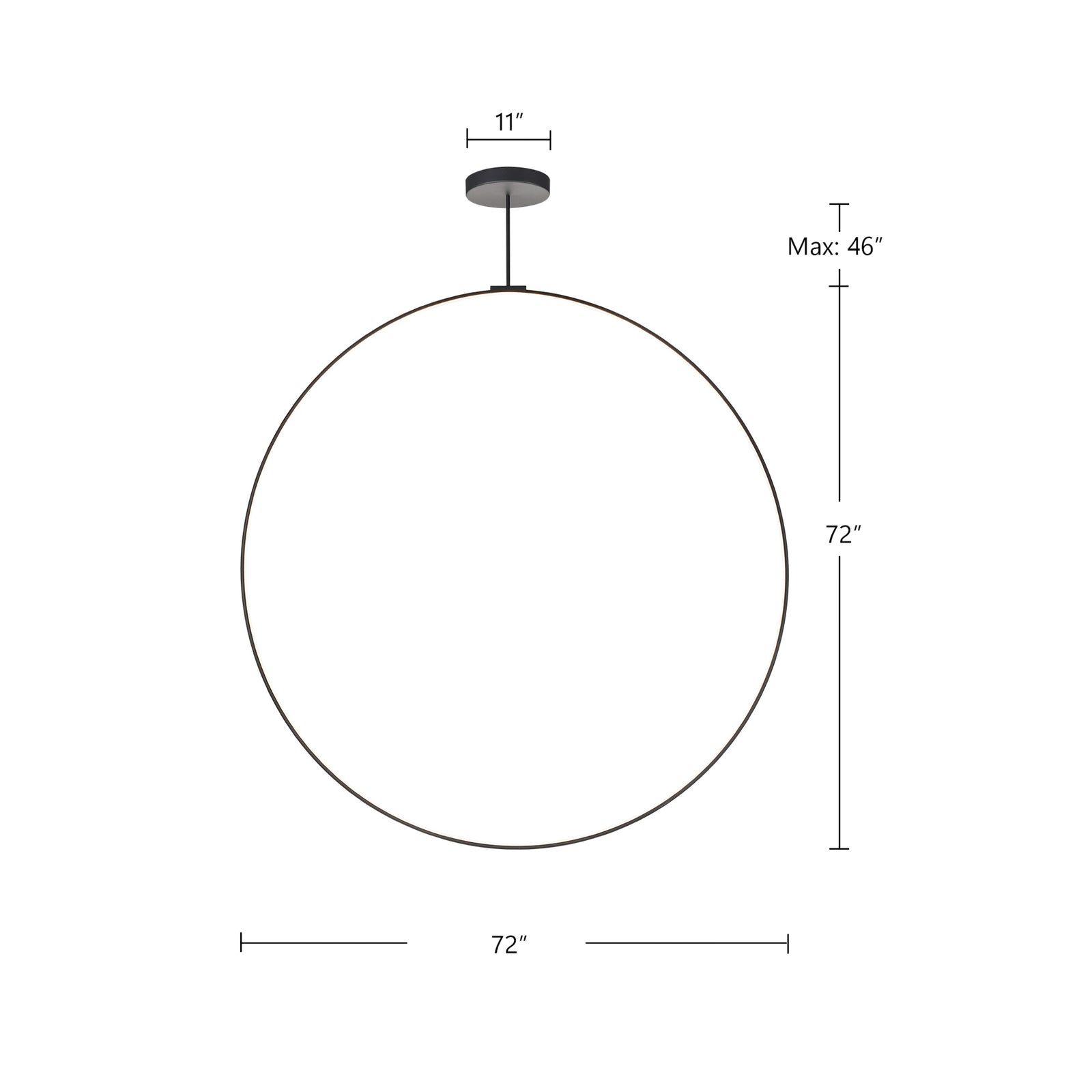 Cirque 72-in Black LED Pendant