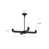 Claire 25-in Matte Black 4 Lights Chandeliers