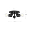 Claire 10-in Matte Black 3 Lights Semi Flush Mount