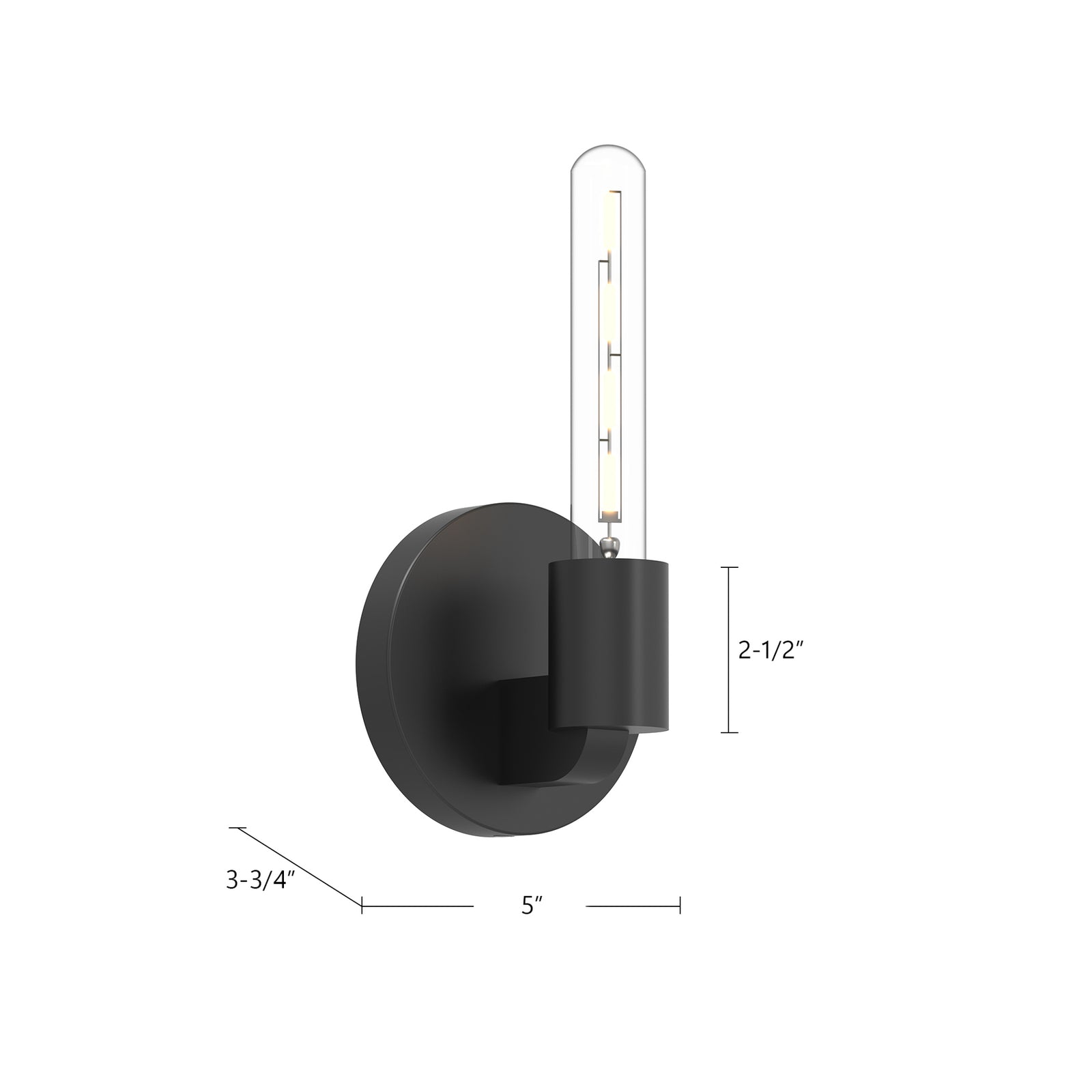Claire 5-in Matte Black 1 Light Wall/Vanity