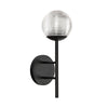 Claremont 13-in Black/Clear Ribbed Glass LED Exterior Wall