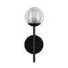 Claremont 13-in Black/Clear Ribbed Glass LED Exterior Wall