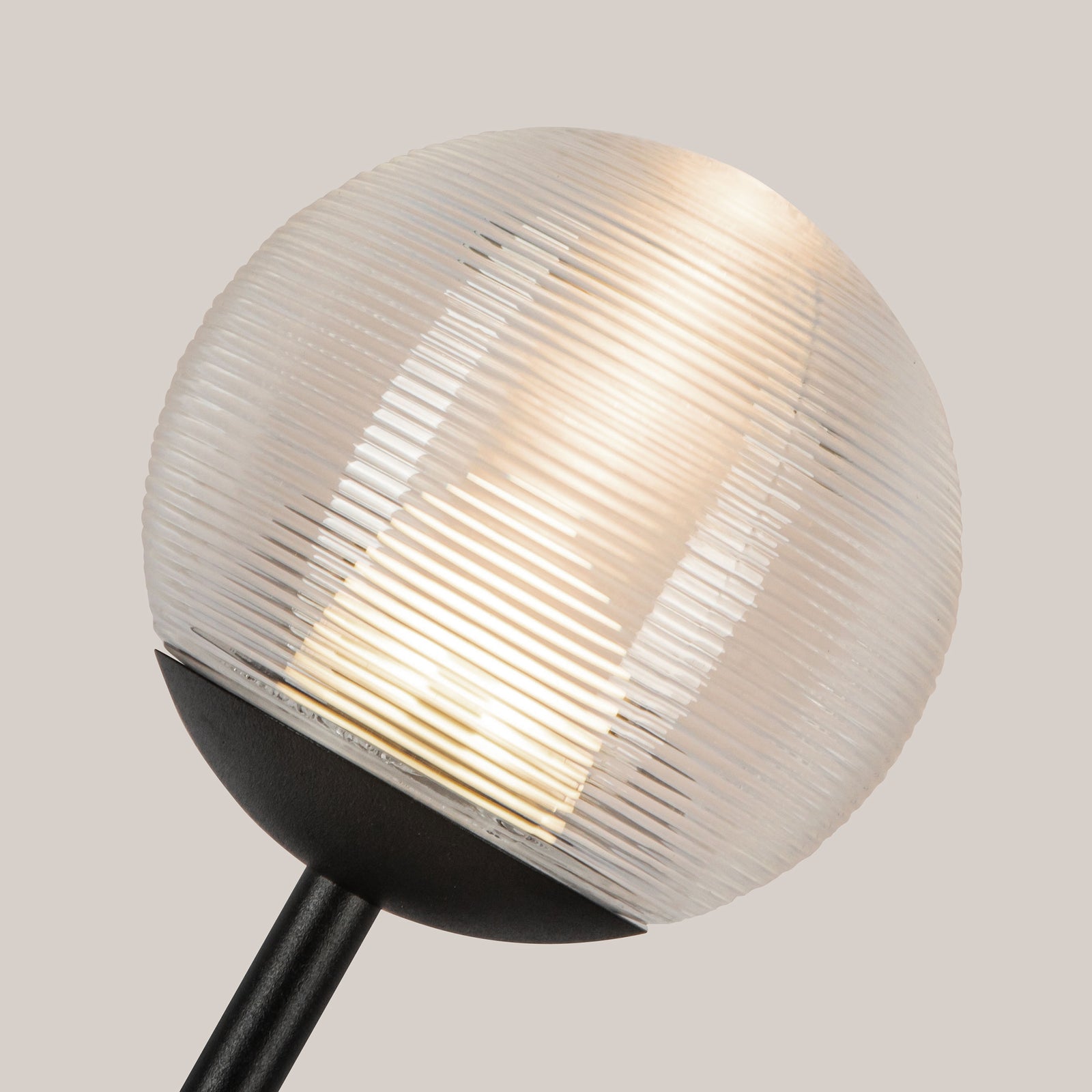 Claremont 13-in Black/Clear Ribbed Glass LED Exterior Wall