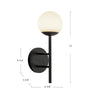 Claremont 13-in Black/Opal Glass LED Exterior Wall