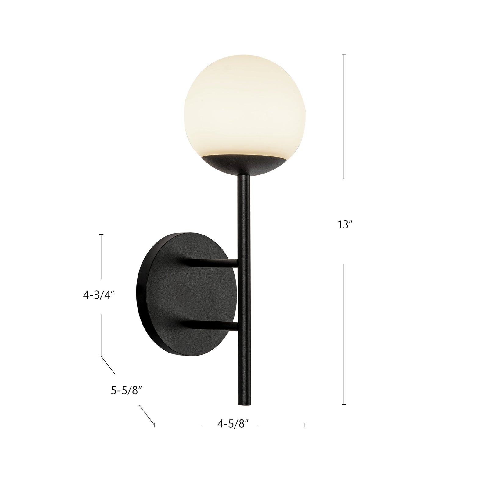 Claremont 13-in Black/Opal Glass LED Exterior Wall