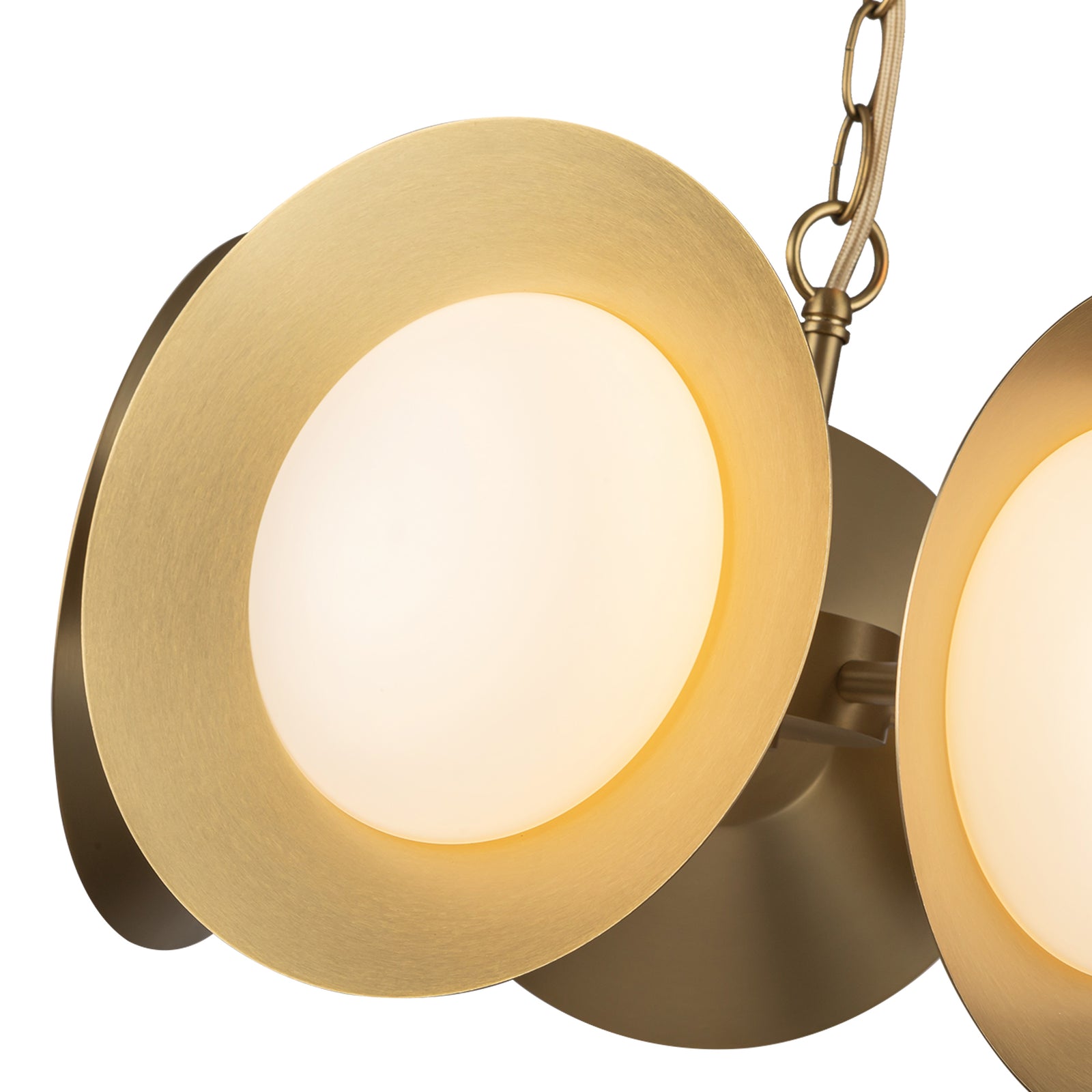 Cleo 16-in Brushed Gold/Opal Glass LED Chandelier
