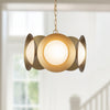 Cleo 16-in Brushed Gold/Opal Glass LED Chandelier