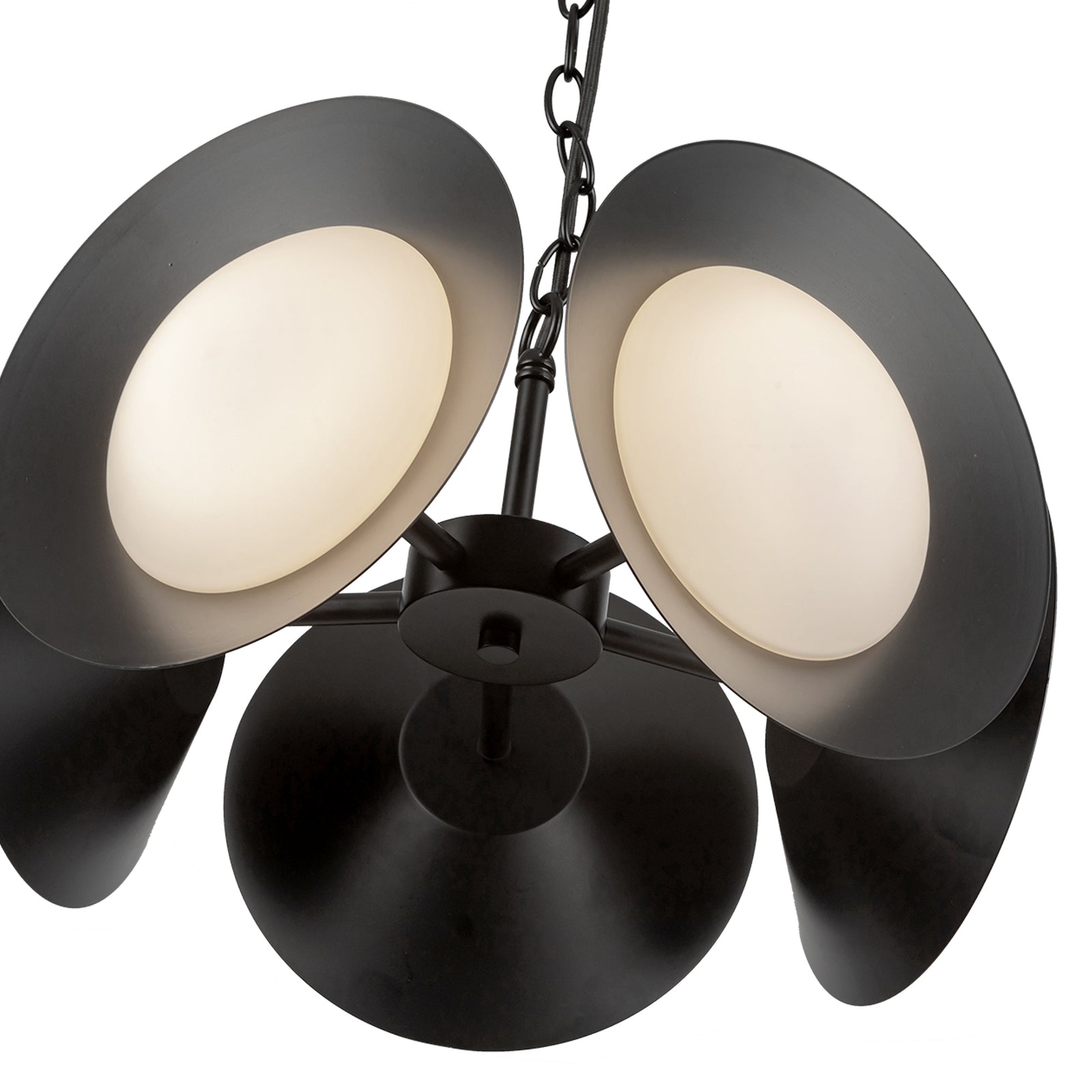 Cleo 16-in Black/Opal Glass LED Chandelier