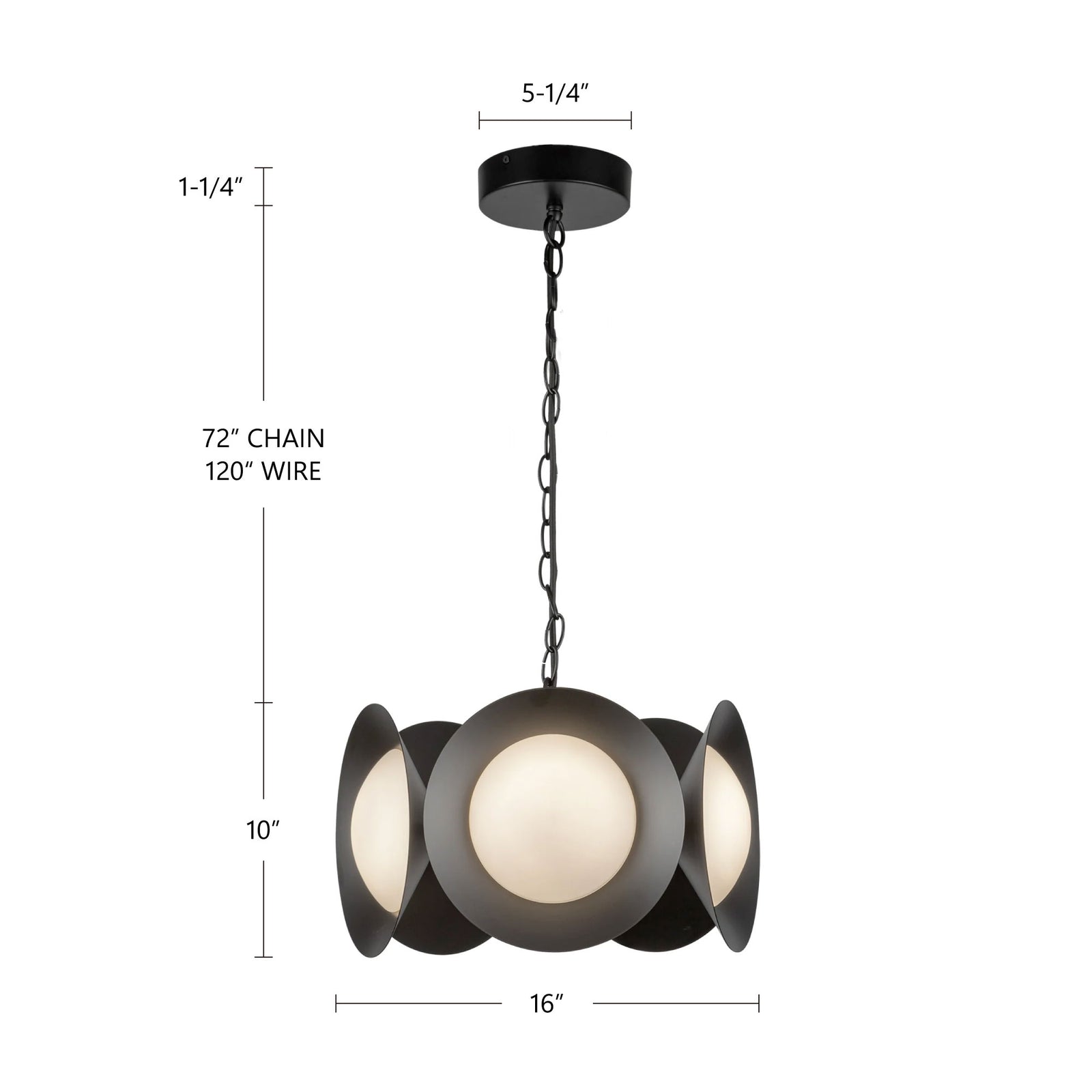 Cleo 16-in Chrome/Opal Glass LED Chandelier