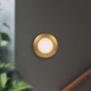 Cleo 9-in Brushed Gold/Opal Glass LED Wall Sconce