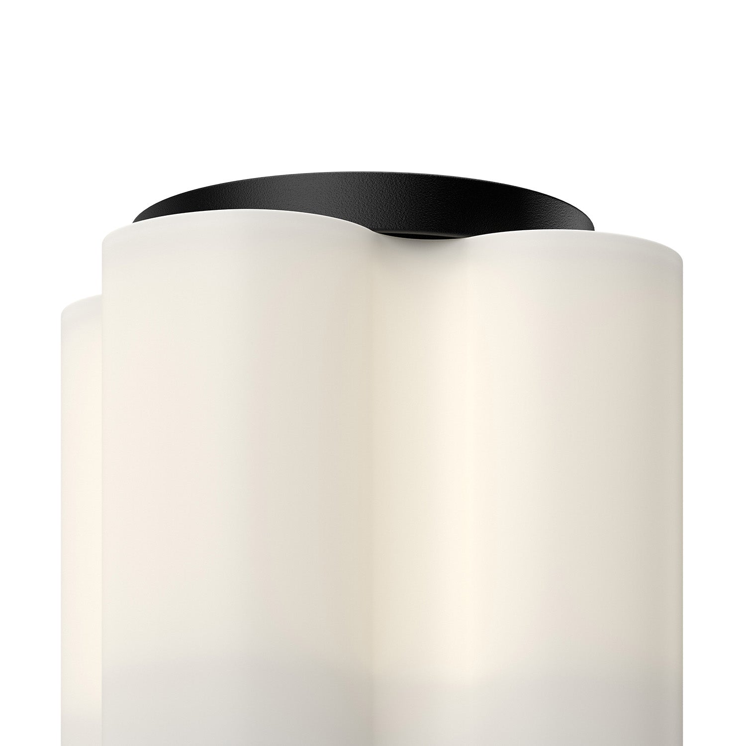 Clover 9-in Black/Opal Glass LED Flush Mount