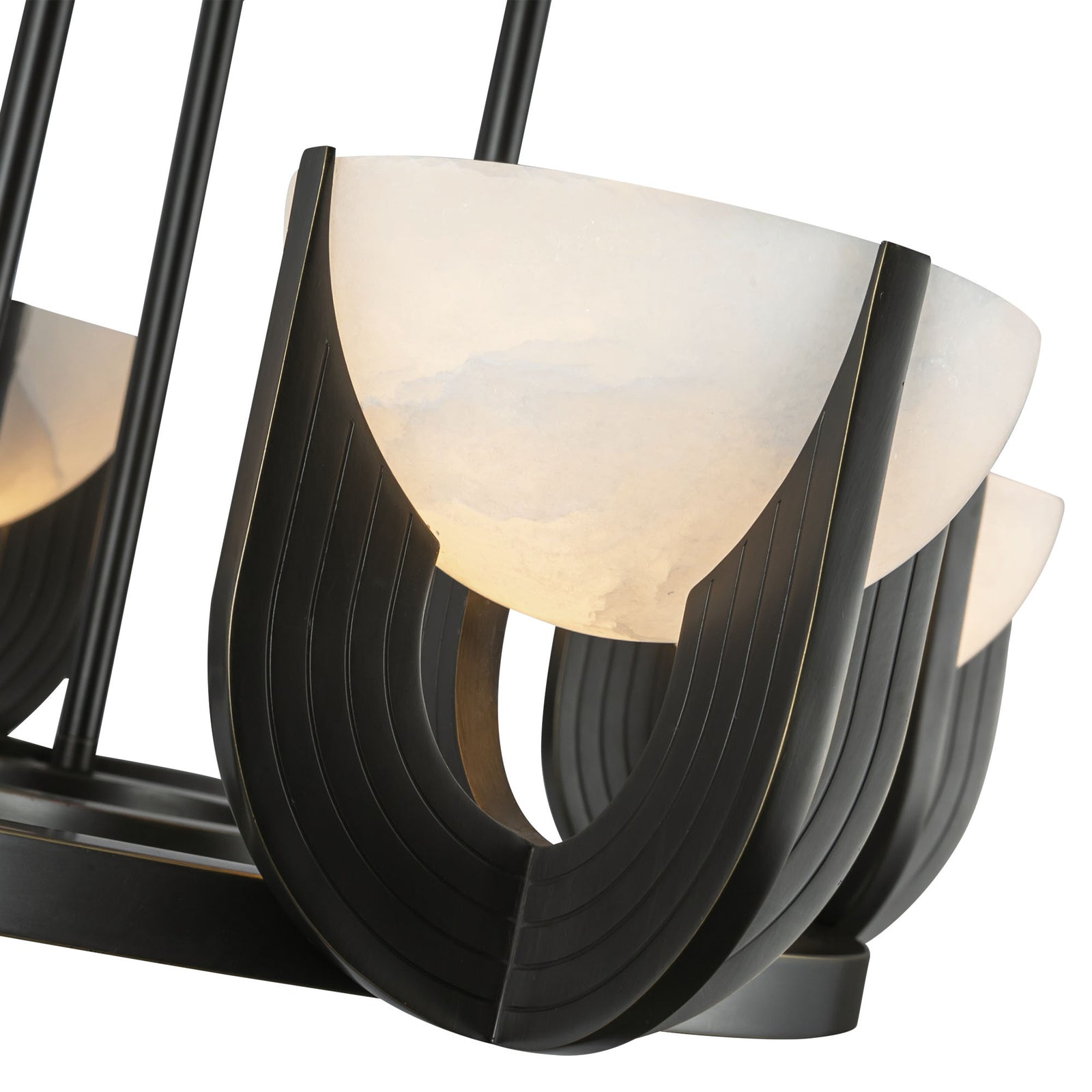 Colette 22-in Urban Bronze/Alabaster LED Chandelier