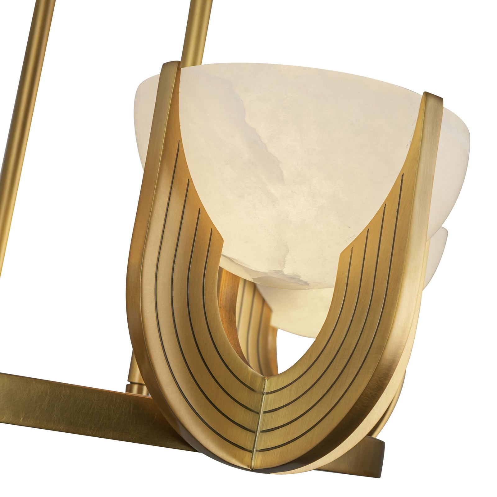 Colette 22-in Vintage Brass/Alabaster LED Chandelier