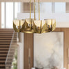Colette 22-in Vintage Brass/Alabaster LED Chandelier