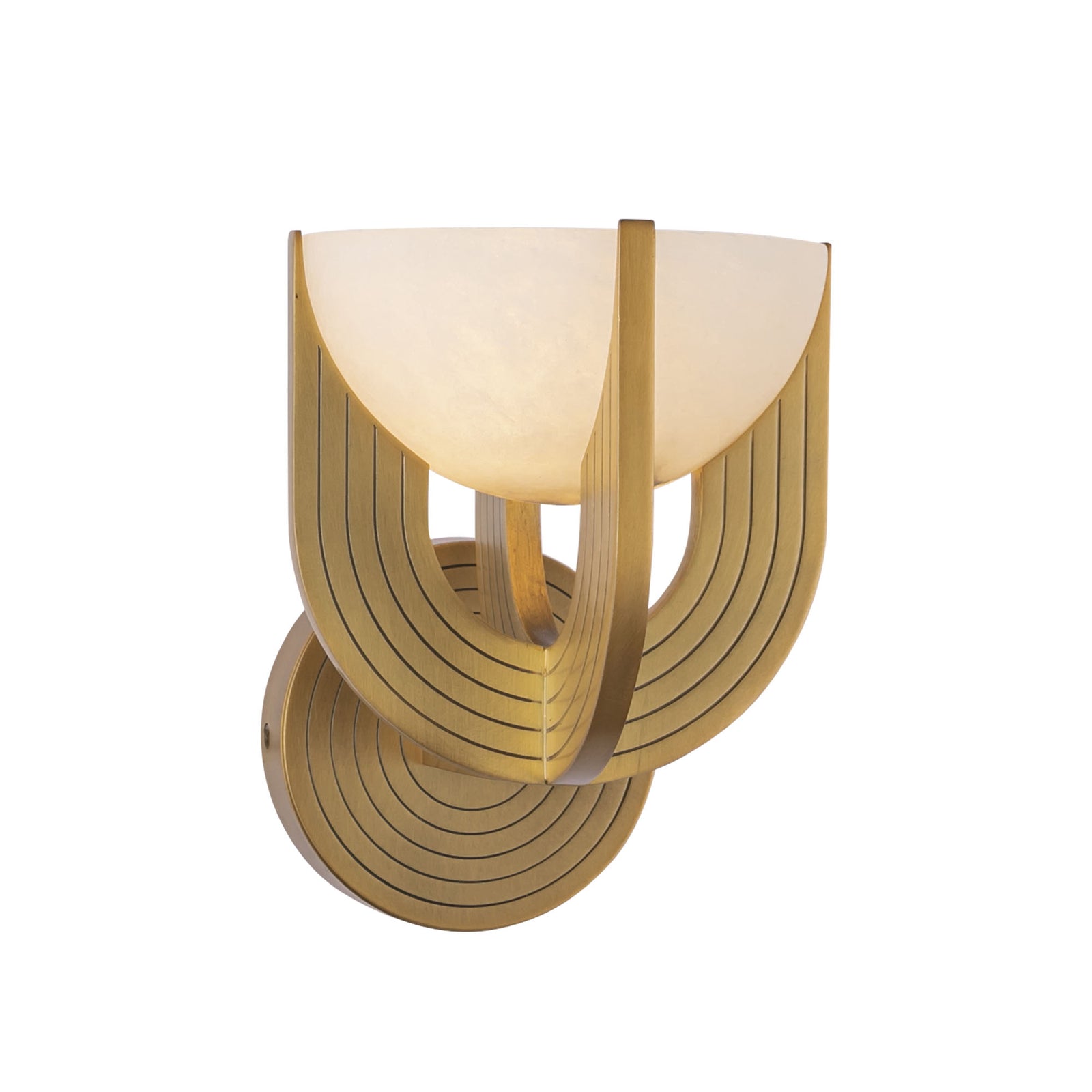 Colette 7-in Vintage Brass/Alabaster LED Wall Vanity