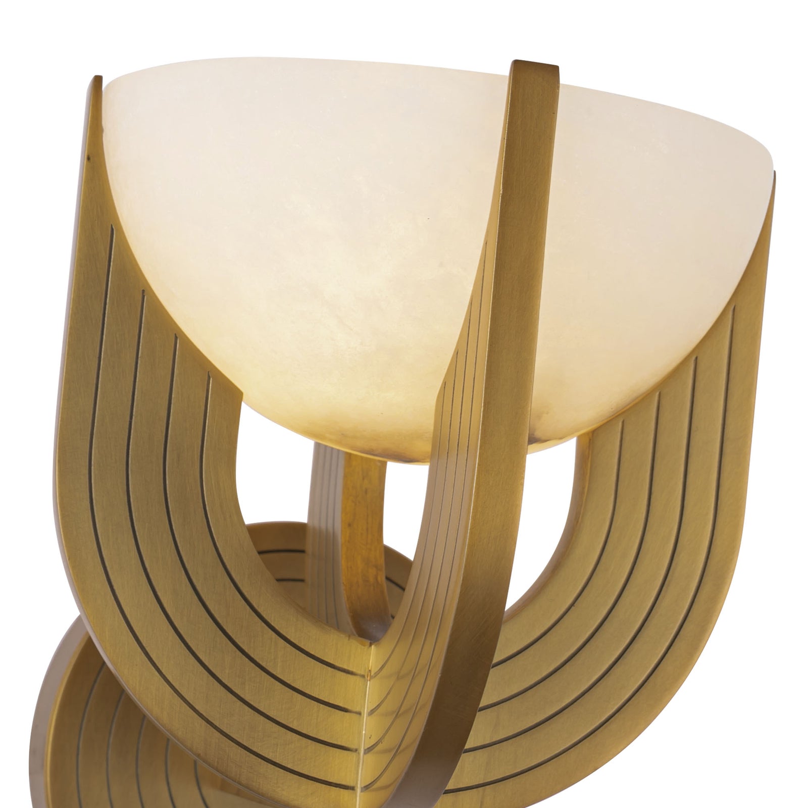 Colette 7-in Vintage Brass/Alabaster LED Wall Vanity