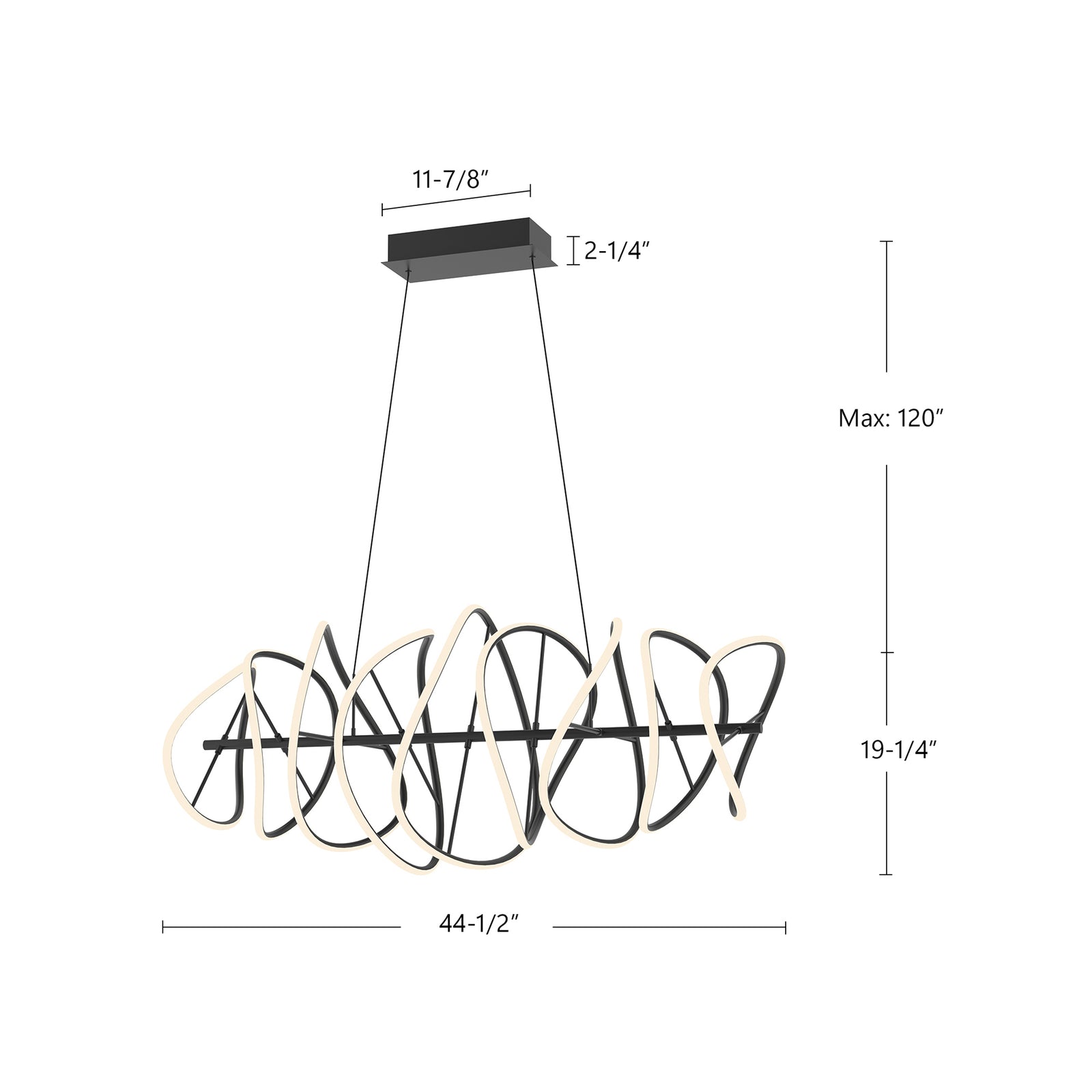 Collide 44-in Black LED Chandeliers