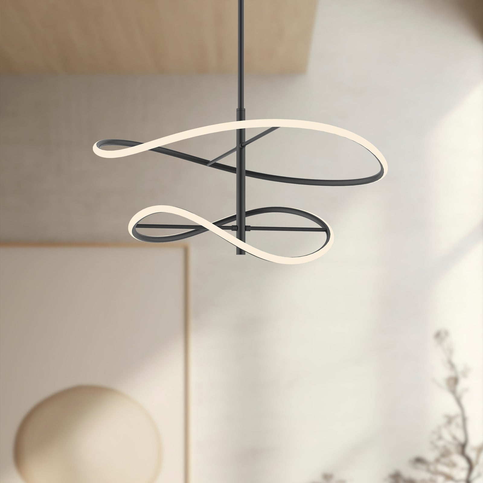 Collide 24-in Black LED Pendant
