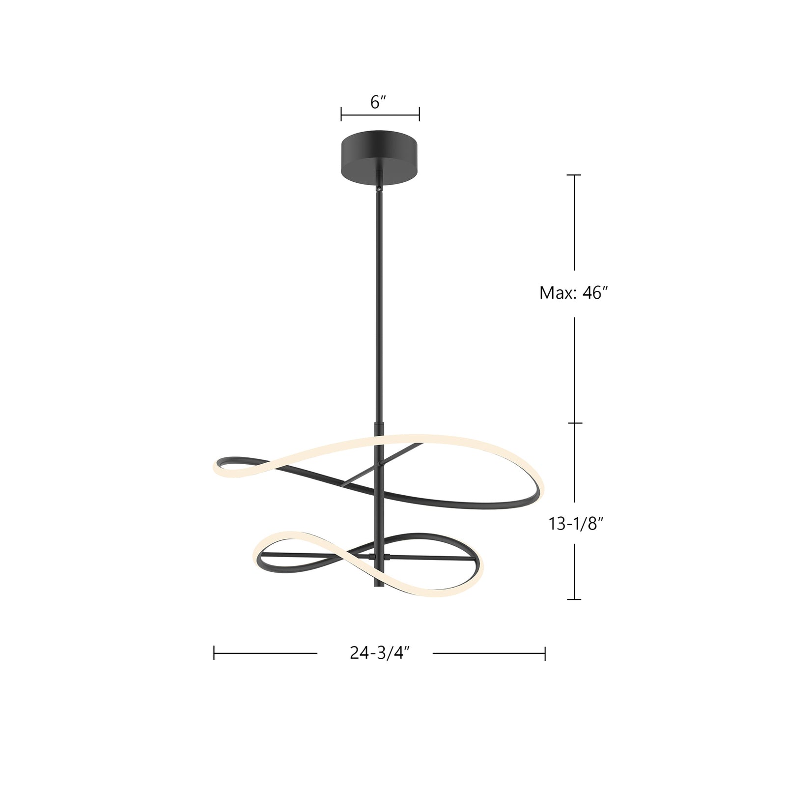 Collide 24-in Black LED Pendant