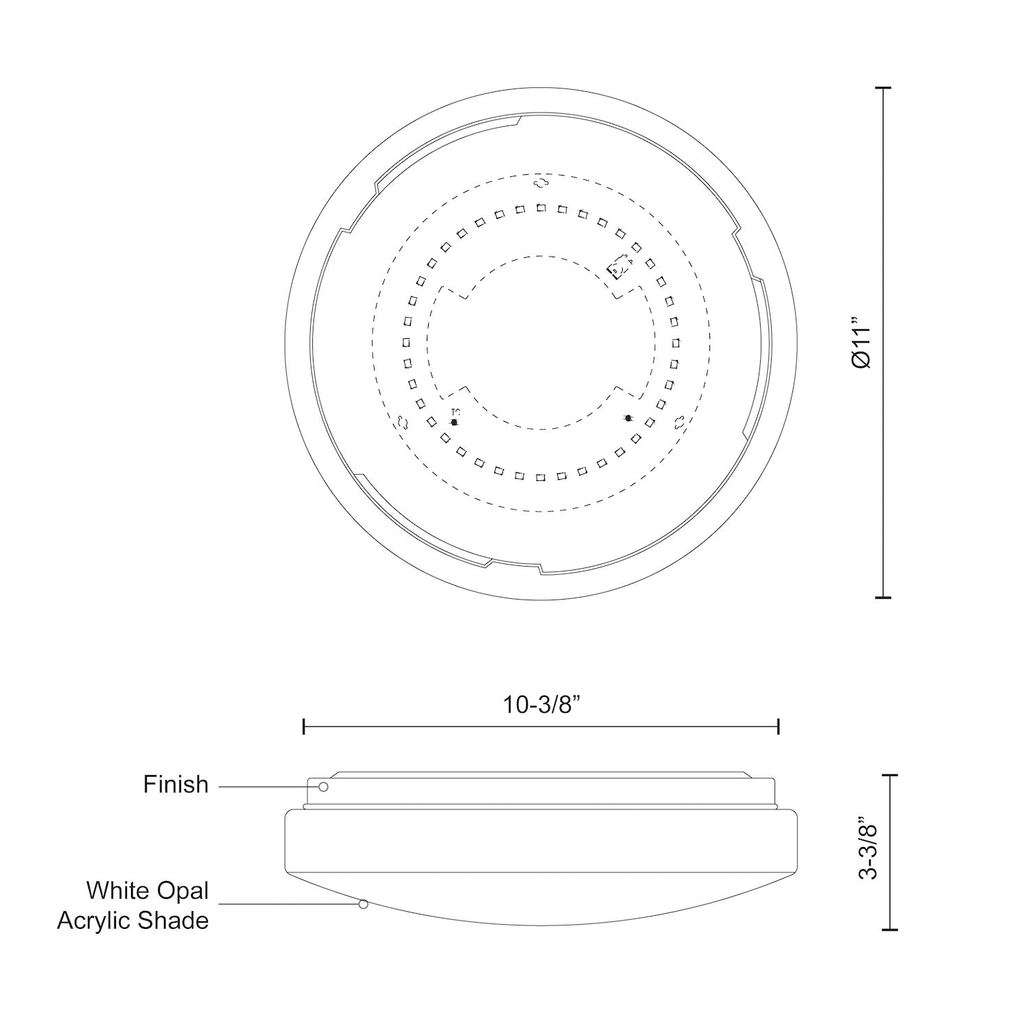 Collins 11-in White LED Flush Mount