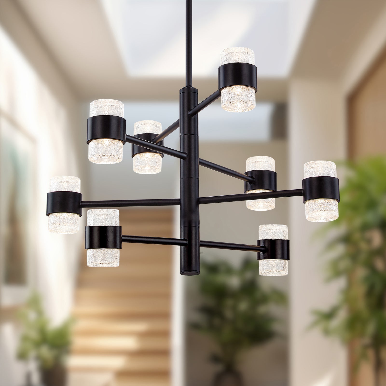 Copenhagen 24-in (Four-Tier) Black LED Exterior Pendant