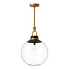 Copperfield 16-in Aged Gold/Clear Glass 1 Light Pendant