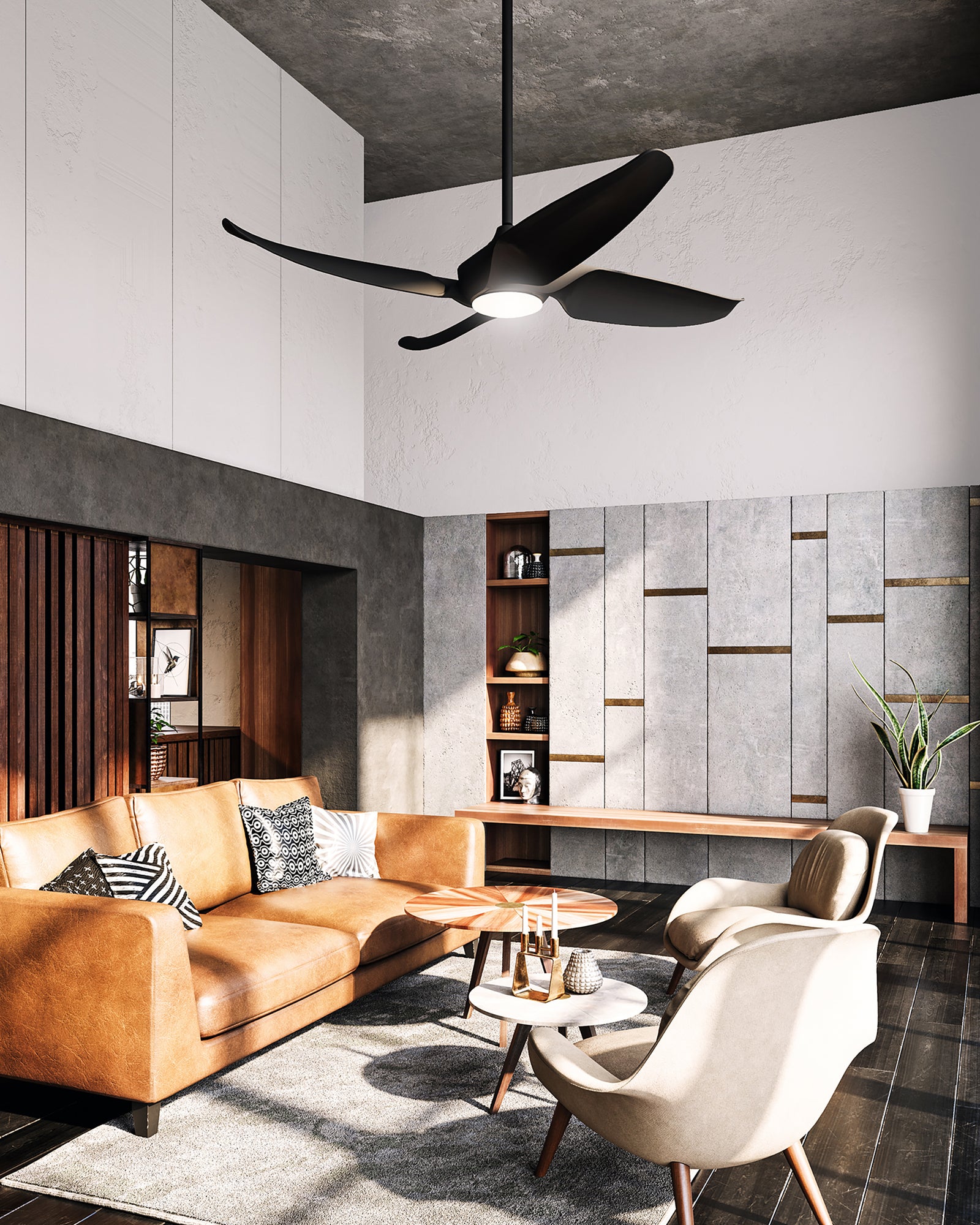 Coronado 56-in Matte Black LED Ceiling Fan