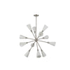 Cosmo 39-in Brushed Nickel/Glossy Ribbed Opal Glass Socket Chandelier